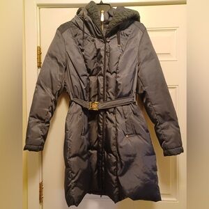 Women’s Vince Camuto Long Puffer Jacket with Belt